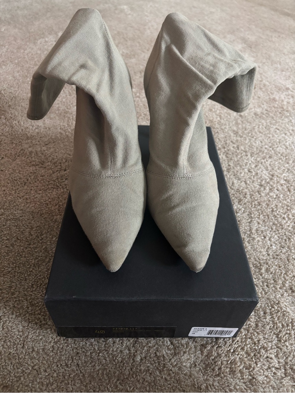 Yeezy Pointed Toe Ankle Boots - Taupe